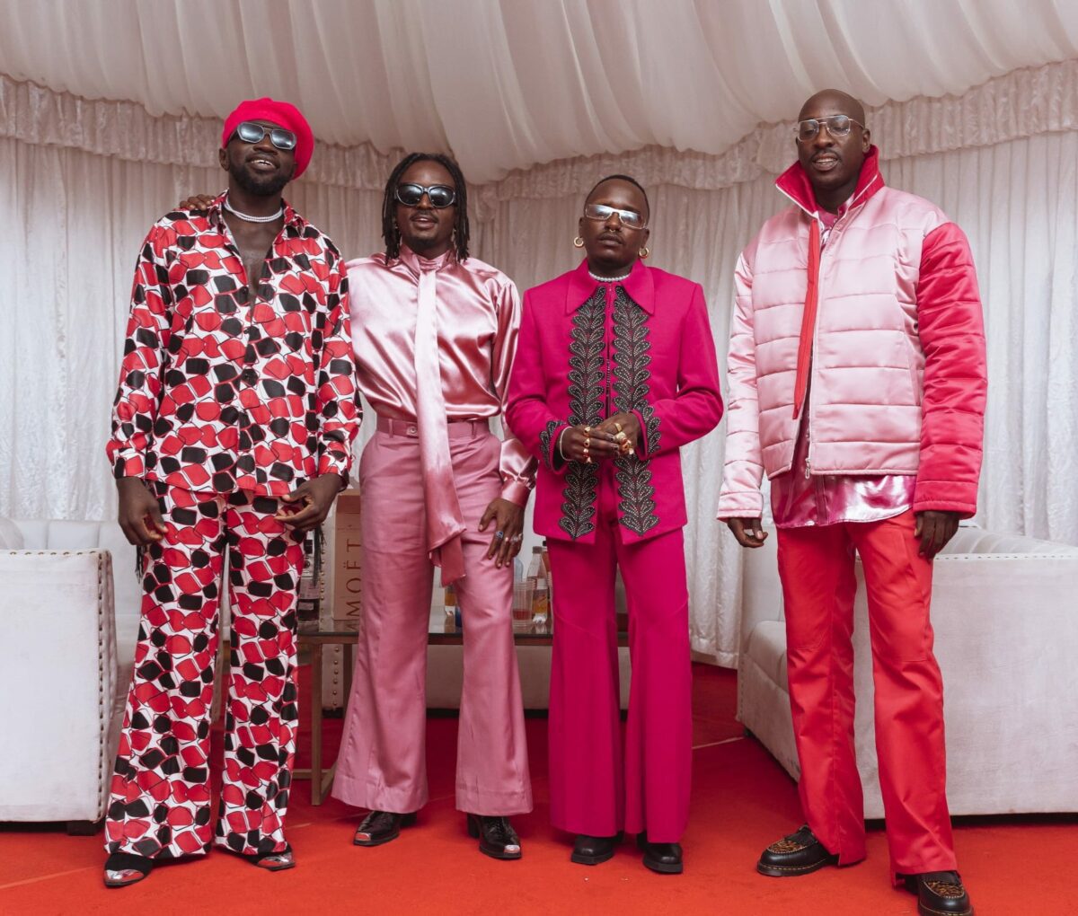 Members of Sauti Sol posses for a photo. The group has announced a break from music.